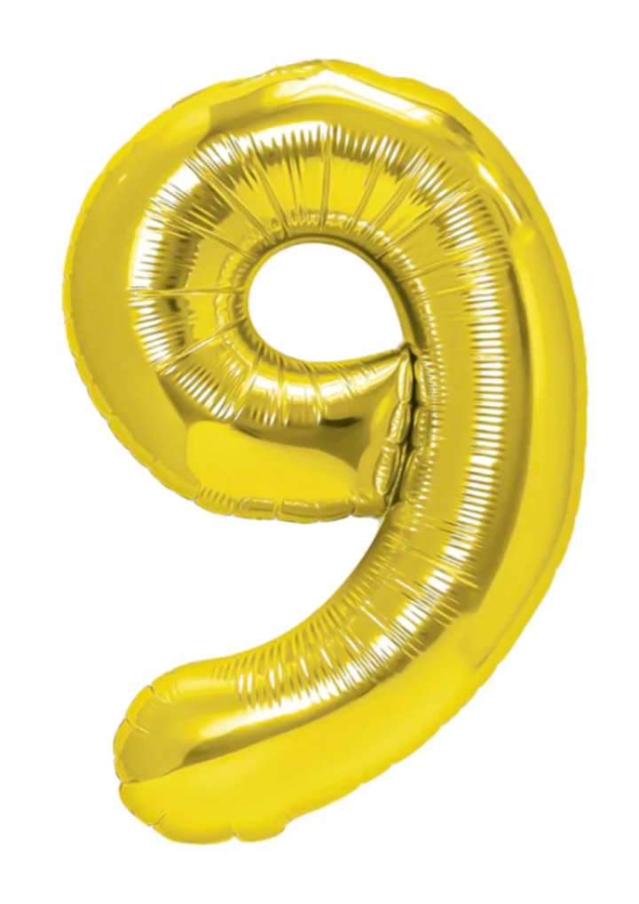 Balon cyfra "9" złota 100cm